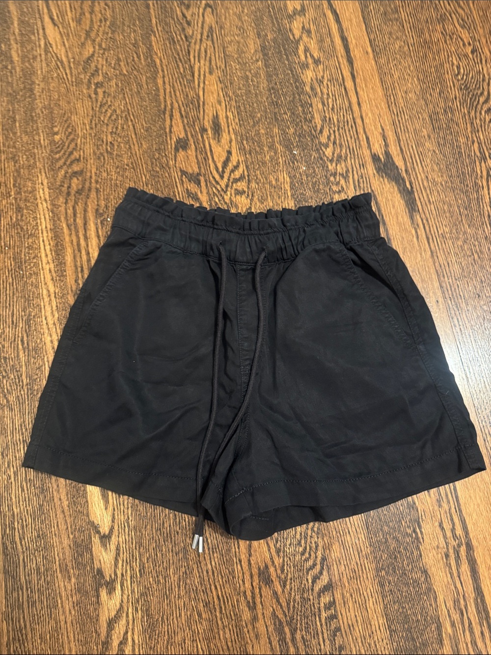 LOFT Black Elastic Drawstring Athletic Shorts